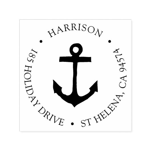 Klassieke Nautische terugkeer van het Anker Adres Zelfinktende Stempel (Design)