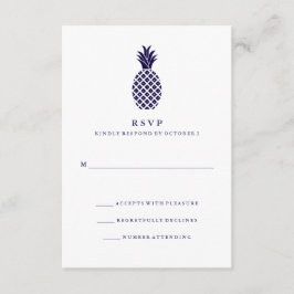Klassieke Navy Ananas Bruiloft RSVP Kaartje