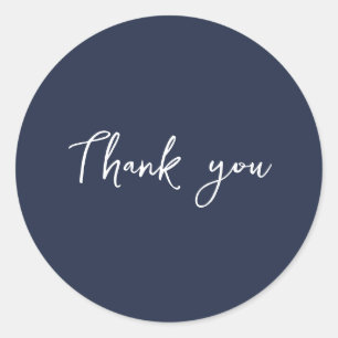 Klassieke Navy Blauwe Bedankt Verpakking Cadeau Za Ronde Sticker