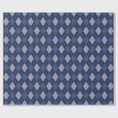 Klassieke Navy Blue Argyle Diamonds Cadeaupapier (Vlak)