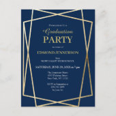 Klassieke Navy Blue Class van 2025 Afstuderen Briefkaart (Voorkant)