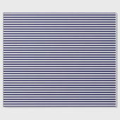 Klassieke Navy Blue en White Stripe Pattern Cadeaupapier (Vlak)