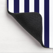 Klassieke Navy Blue en White Stripe Pattern Muismat (Hoek)