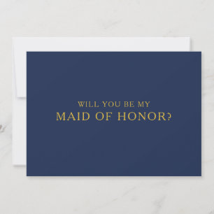 Klassieke Navy Blue Gold Maid of Honor proposal Ka Kaart