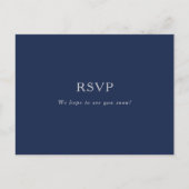 Klassieke Navy Blue Silver Menu Keuze RSVP-Briefka (Voorkant)