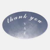 Klassieke Navy Blue Smoke Bedankt Ovale Sticker (Voorkant)