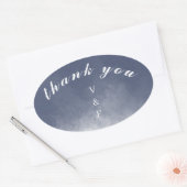 Klassieke Navy Blue Smoke Bedankt Ovale Sticker (Envelop)