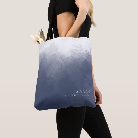 Klassieke Navy Blue Smoke Huwelijkscadeaus Tote Bag (Dichtbij)
