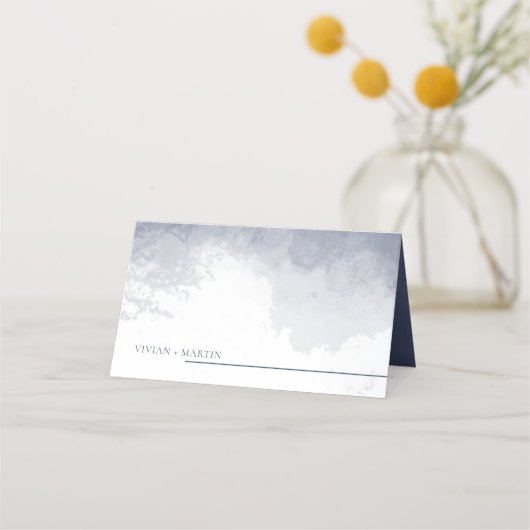 Klassieke Navy Blue Smoke Wedding Plaatskaartje (Achterkant)