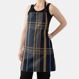 Klassieke Navy Camel Plaid Esthetiek Schort