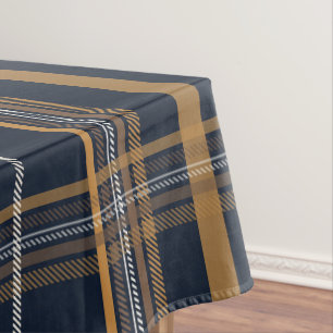 Klassieke Navy Camel Plaid Esthetiek Tafelkleed