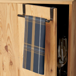 Klassieke Navy Camel Plaid Esthetiek Theedoek