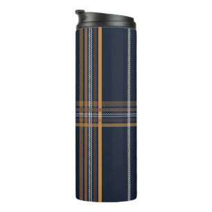 Klassieke Navy Camel Plaid Esthetiek Thermosbeker
