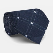 Klassieke Navy Checkered Pattern Necktie Stropdas (Opgerold)
