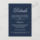 Klassieke Navy Elegance Kalligrafisch Informatiekaartje (Voorkant)