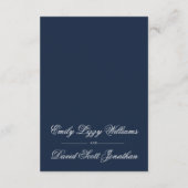 Klassieke Navy Elegance Kalligrafisch Informatiekaartje (Achterkant)