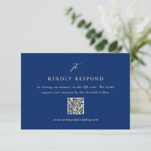 Klassieke Navy en Crème Elegante QR Code Trouwdag