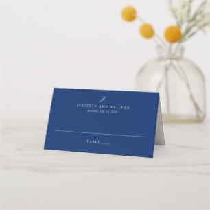 Klassieke Navy en Crème Elegante Trouwdag Plaatskaartje