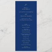 Klassieke Navy en Crème Elegante Trouwdag Programmakaart (Voorkant)