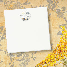 Klassieke Navy en Gouden Bloemenkrans Aanpasbaar Post-it® Notes