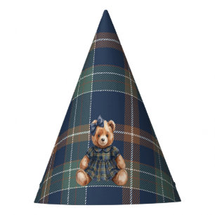 Klassieke Navy Gestreepte Teddybeer Meisje Verjaar Feesthoedjes