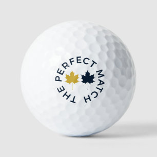 Klassieke Navy Goud Monogram Perfecte Match Trouwd Golfballen