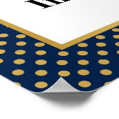 Klassieke Navy & Gouden Stippenlijst Foto Poster (Hoek)