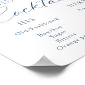 Klassieke Navy Hydrangea Signature Dranken Bruilof Poster (Hoek)