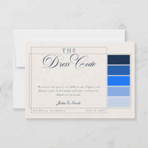 Klassieke Navy Ivoor Calligrafie Formele Kledingco Kaart