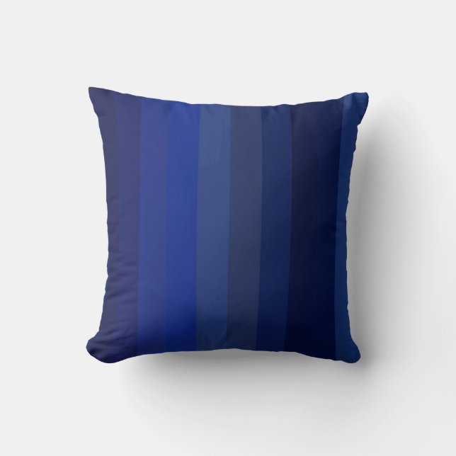 Klassieke Navy & Kobalt Verticale Strepen Kussen (Voorkant)