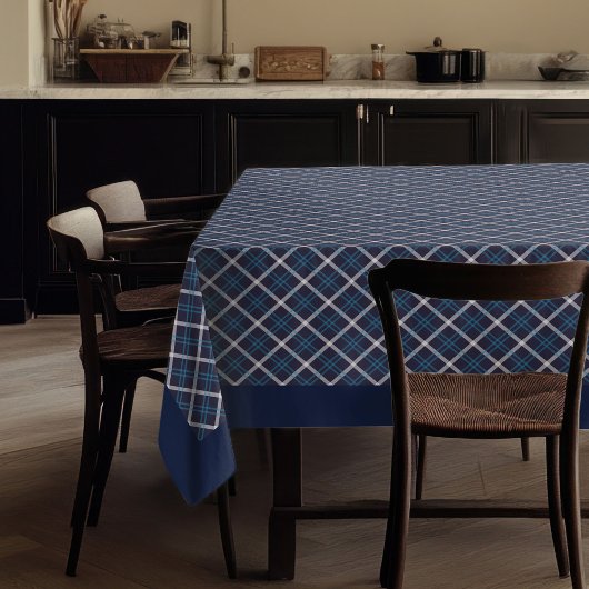 Klassieke Navy Plaid Tafelkleed Boerderij Charm