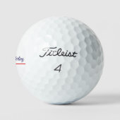 Klassieke Navy Script Naam & Rode Lijn Gepersonali Golfballen (Logo)