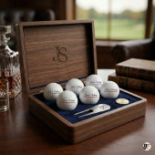 Klassieke Navy Script Naam & Rode Lijn Gepersonali Golfballen