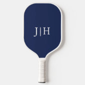 Klassieke Navy/Wit Eenvoudig Monogram Minimalist Pickleball Paddle (Achterkant)