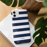 Klassieke Navy & Witte Streep Gepersonaliseerd