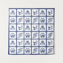 Klassieke Nederlandse Blauwe Delfts Tegel Bloem en