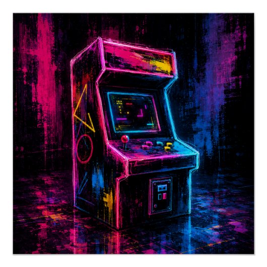 Klassieke Neon Arcade Perfect Poster (Voorkant)