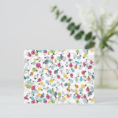 Klassieke Neon Pinguïn Kerstballonnen Feestdagenkaart (Staand voorkant)