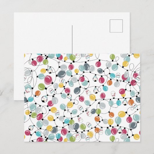 Klassieke Neon Pinguïn Kerstballonnen Feestdagenkaart (Voorkant / Achterkant)