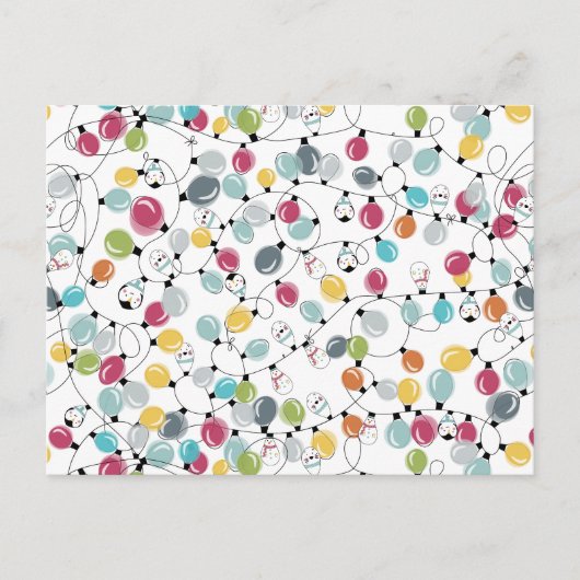 Klassieke Neon Pinguïn Kerstballonnen Feestdagenkaart (Voorkant)