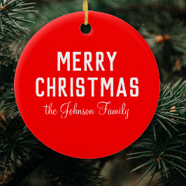 Klassieke Neon Red Elegant Kerstmis Keramisch Ornament