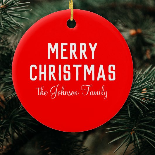 Klassieke Neon Red Elegant Kerstmis Keramisch Ornament