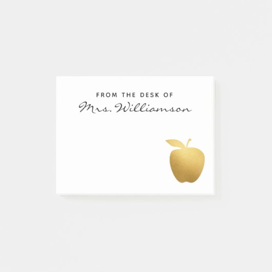 Klassieke Nep Gouden Appel Persoonlijke Leraar Post-it® Notes (Voorkant)