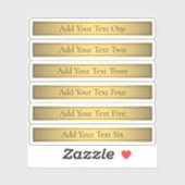 Klassieke nepgoud 2 met zwarte tekst sticker (Vel)