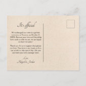 Klassieke net getrouwde foto aankondigingskaart (Achterkant)