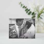 Klassieke net getrouwde foto aankondigingskaart (Staand voorkant)