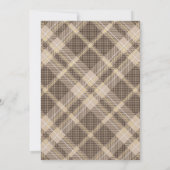 Klassieke neutrale geruite teddybeer babyshower kaart (Achterkant)