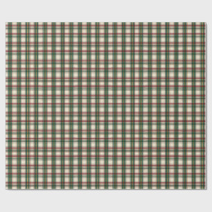 Klassieke Neutrale Kerstmis Tartan Plaid Cadeaupapier
