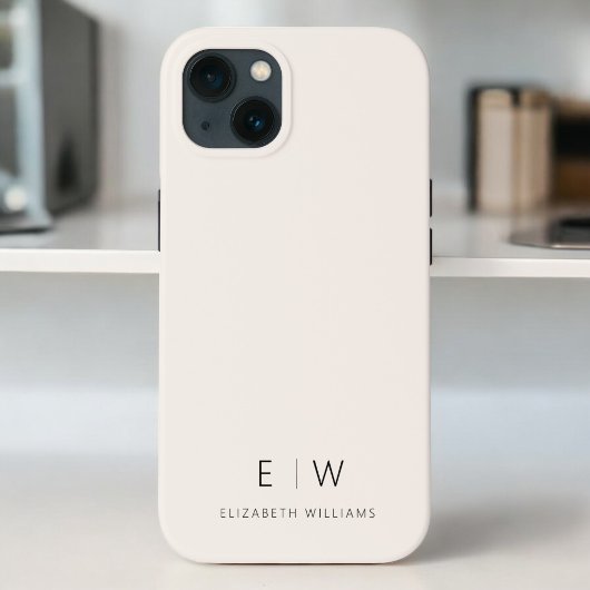 Klassieke Neutrale Moderne Minimalistische Monogra Case-Mate iPhone Case