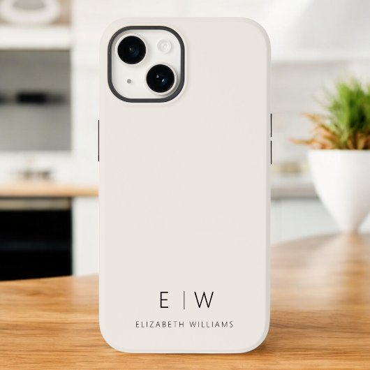 Klassieke Neutrale Moderne Minimalistische Monogra Case-Mate iPhone Case